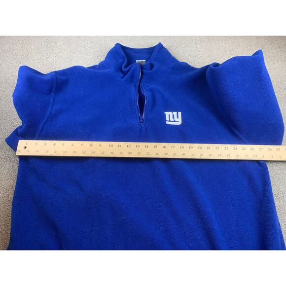 Y2K Reebok Men's XXL Blue NFL New York Giants Quarter Zip Fleece Pullover Jacket - Picture 5 of 10